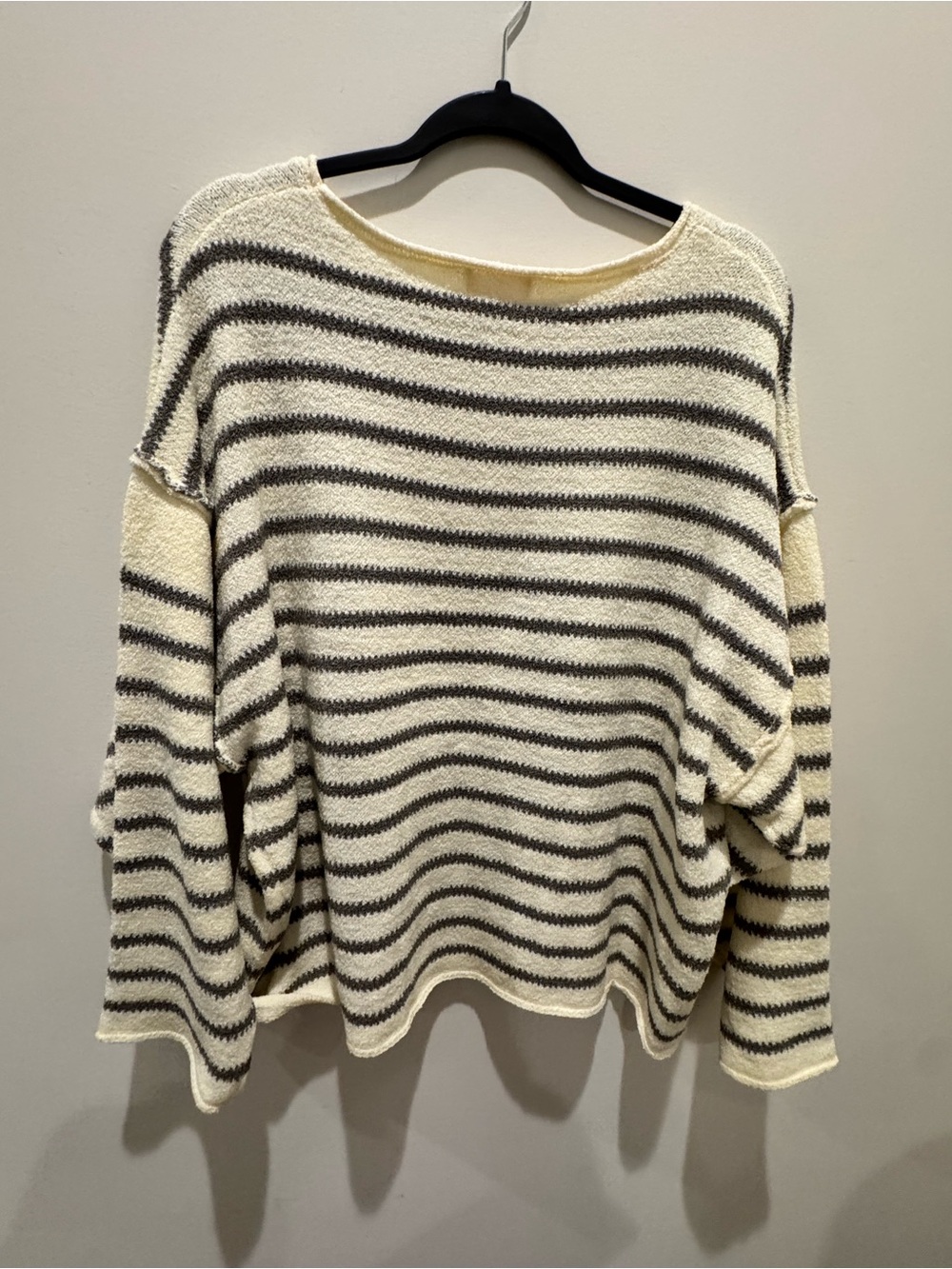 Promesa Cream & Gray Striped Scoop Neck Sweater - Picture 6 of 12